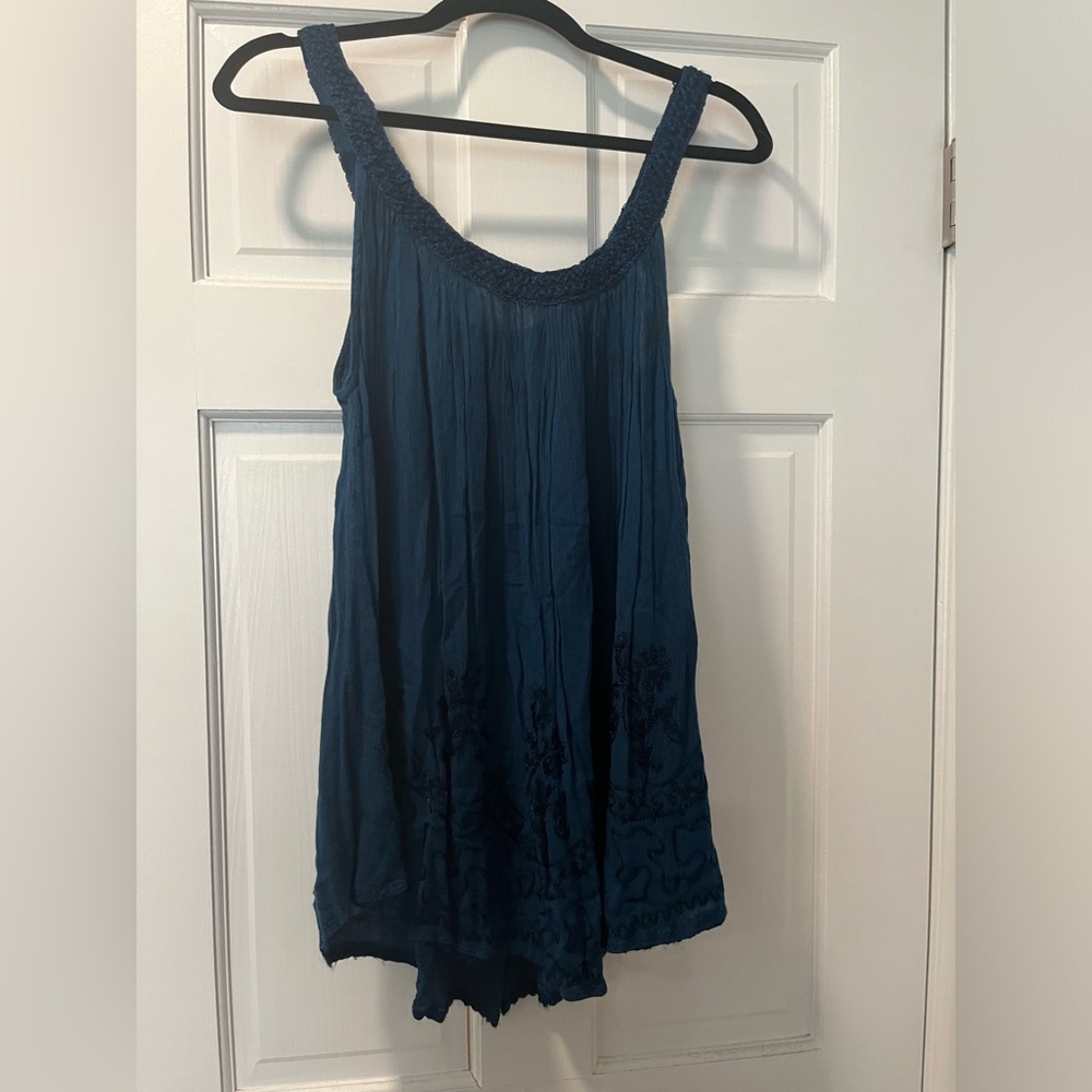 OS Flowy Embroidered Beach Cover Up